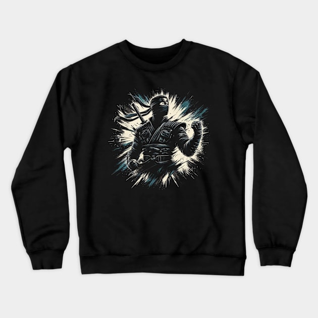 Black Ninja Crewneck Sweatshirt by Genbu